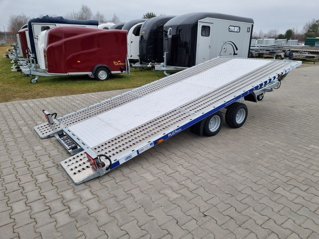 Ny Biltransportsläp Lorries PLI-27 4521 car platform trailer 450x210 cm laweta: bild 33