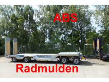 Låg lastare trailer Möslein 4 Achs Tieflader mit Radmulden, ABS