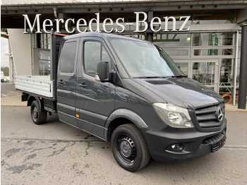 Transportbil med flak, Dubbelhytt transportbil Mercedes-Benz Sprinter 319 CDI DoKa AHK Standheiz SHZ Klima: bild 1