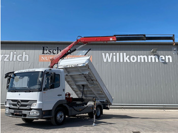 Transportbil med tippflak  Mercedes-Benz 818 Atego | Fassi F65*MEILLER*PKW-AHK*1.Hand