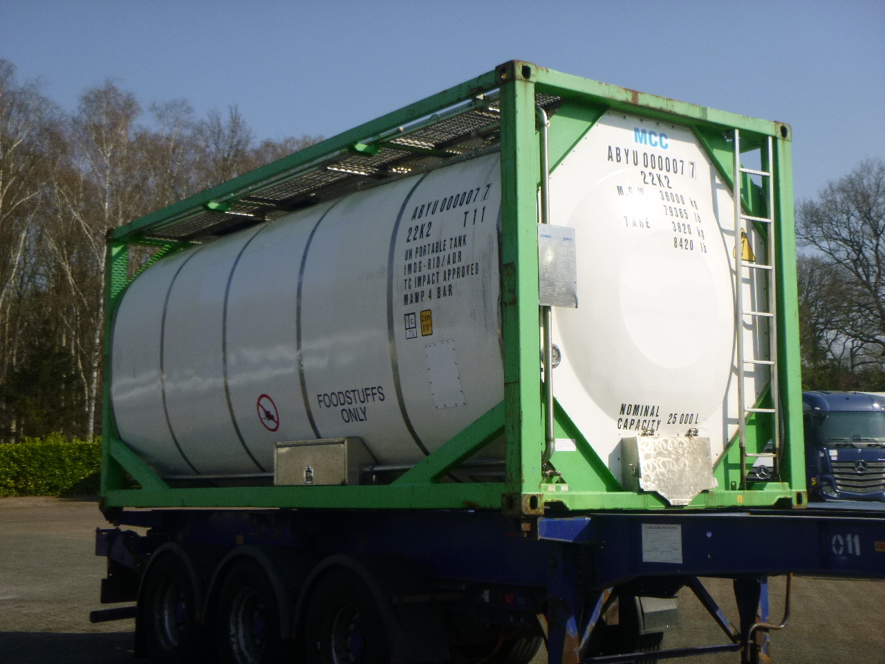 Tankcontainer, Semitrailer Danteco Food tank container inox 20 ft / 25 m3 / 1 comp: bild 2