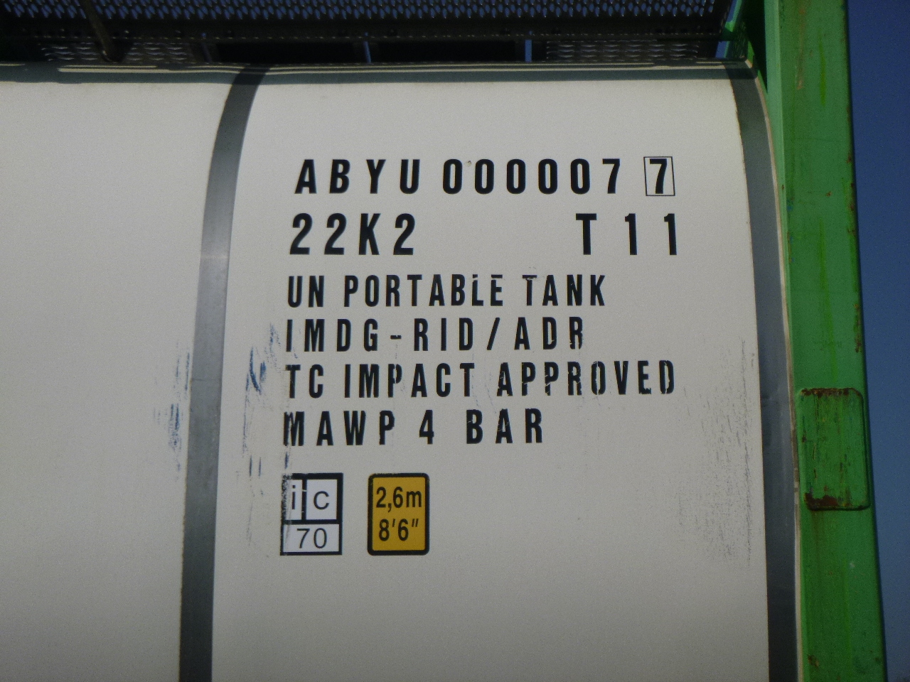 Tankcontainer, Semitrailer Danteco Food tank container inox 20 ft / 25 m3 / 1 comp: bild 6