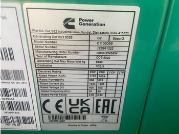 Ny Elgenerator Cummins C1100D5B - 1.100 kVA Open Generator - DPX-18531-O: bild 4