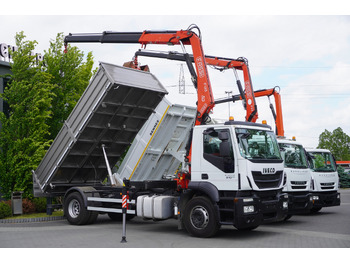 Flakbil, Kranbil IVECO Stralis 310 E6 / NEW 3-sided tipper / Fassi F135 crane with remote control: bild 2