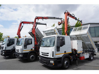 Flakbil, Kranbil IVECO Stralis 310 E6 / NEW 3-sided tipper / Fassi F135 crane with remote control: bild 4