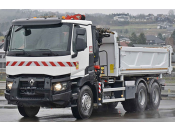 Tippbil lastbil, Kranbil Renault C380 *KIPPER 5,10 m* FASSI F175A.0.22+FUNK /6x4: bild 5