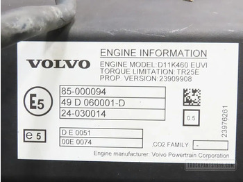 Motor för Lastbil Volvo 23639097 Motor D11K460 E6 Volvo: bild 3