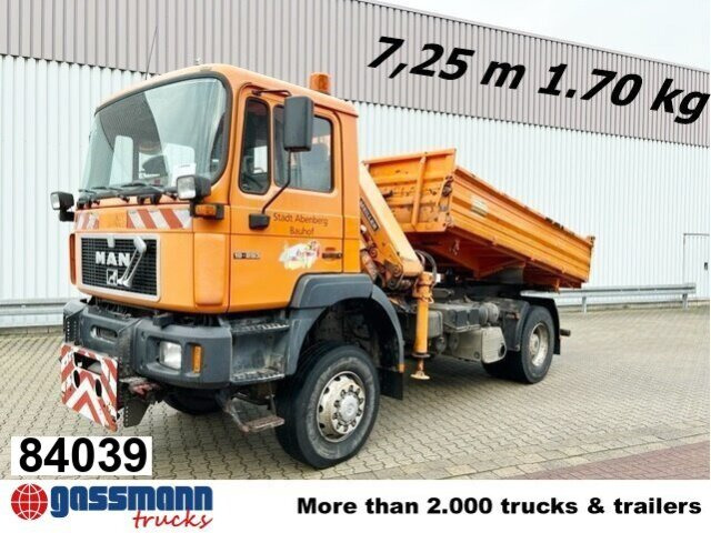 MAN 19.293 4x4 BL mit Kran Meiller MK77RS2 - Tippbil lastbil, Kranbil: bild 1 MAN 19.293 4x4 BL mit Kran Meiller MK77RS2 - Tippbil lastbil, Kranbil: bild 1