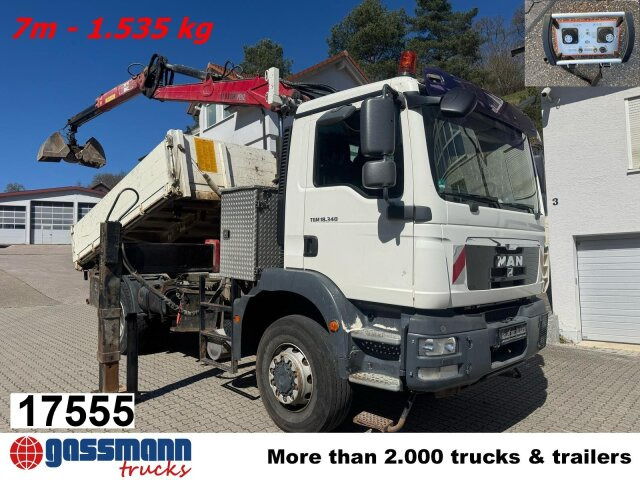 MAN TGM 18.340 4x4 BB mit Penz Kran 11.83 SH, Funk - Tippbil lastbil, Kranbil: bild 1 MAN TGM 18.340 4x4 BB mit Penz Kran 11.83 SH, Funk - Tippbil lastbil, Kranbil: bild 1