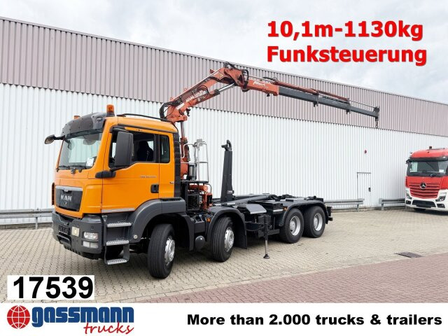 MAN TGS 35.440 8x4 BL, Meiller 19.62, Atlas Kran - Lastväxlare lastbil, Kranbil: bild 1 MAN TGS 35.440 8x4 BL, Meiller 19.62, Atlas Kran - Lastväxlare lastbil, Kranbil: bild 1