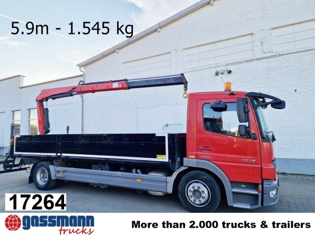 Mercedes-Benz 1218 L 4x2, Fassi Kran F 95A21 5.9m-1.545 kg, - Flakbil, Kranbil: bild 1 Mercedes-Benz 1218 L 4x2, Fassi Kran F 95A21 5.9m-1.545 kg, - Flakbil, Kranbil: bild 1