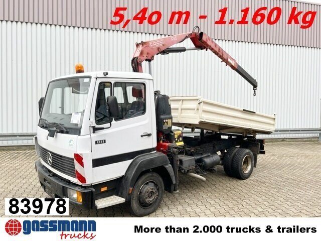 Mercedes-Benz 811 K 4x2 mit Kran Fassi F65A.21 (BJ.2009) - Tippbil lastbil, Kranbil: bild 1 Mercedes-Benz 811 K 4x2 mit Kran Fassi F65A.21 (BJ.2009) - Tippbil lastbil, Kranbil: bild 1