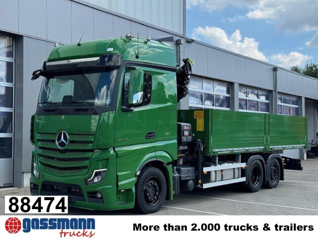 Mercedes-Benz Actros 2548 L 6x2, Actros 2548 L, 6x2 mit Kran - Flakbil, Kranbil: bild 1 Mercedes-Benz Actros 2548 L 6x2, Actros 2548 L, 6x2 mit Kran - Flakbil, Kranbil: bild 1