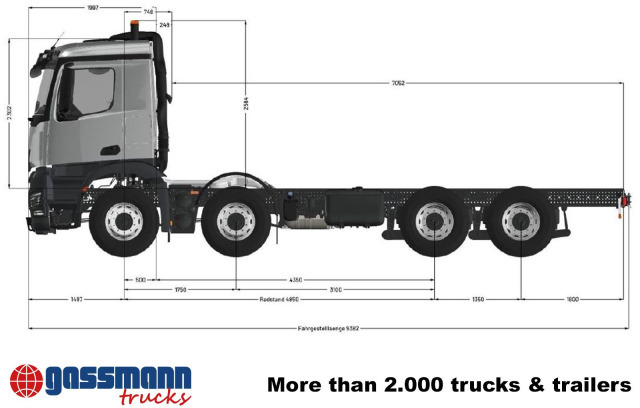 Mercedes-Benz Arocs 3253 L 8x4/4, MultimediaCockpit, Navi, - Chassi lastbil: bild 5 Mercedes-Benz Arocs 3253 L 8x4/4, MultimediaCockpit, Navi, - Chassi lastbil: bild 5