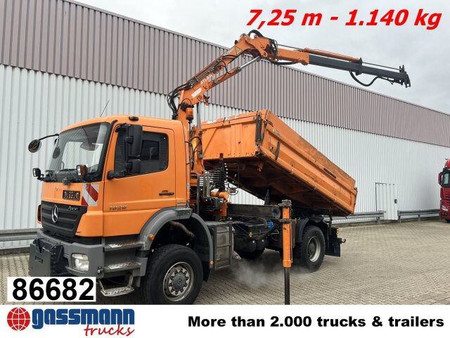 Mercedes-Benz Axor 1829 AK 4x4 mit Kran Atlas AK 85.2 - Tippbil lastbil, Kranbil: bild 1 Mercedes-Benz Axor 1829 AK 4x4 mit Kran Atlas AK 85.2 - Tippbil lastbil, Kranbil: bild 1