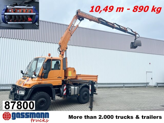 Unimog U400 4x4, Frontzapfwelle, Kipper, Kran MKG HKL - Tippbil lastbil, Kranbil: bild 1 Unimog U400 4x4, Frontzapfwelle, Kipper, Kran MKG HKL - Tippbil lastbil, Kranbil: bild 1