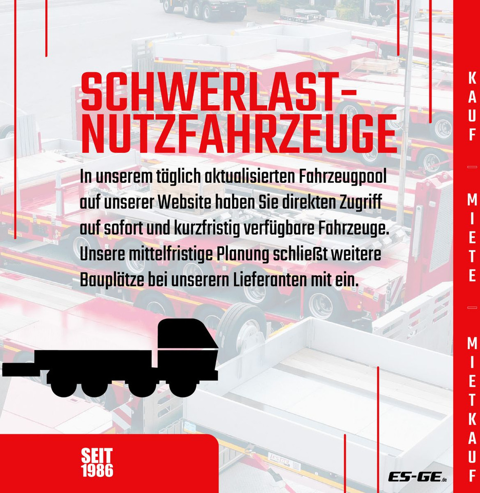 ES-GE 3-Achs-Satteltieflader mit Radmulden - Låg lastare semitrailer: bild 4 ES-GE 3-Achs-Satteltieflader mit Radmulden - Låg lastare semitrailer: bild 4