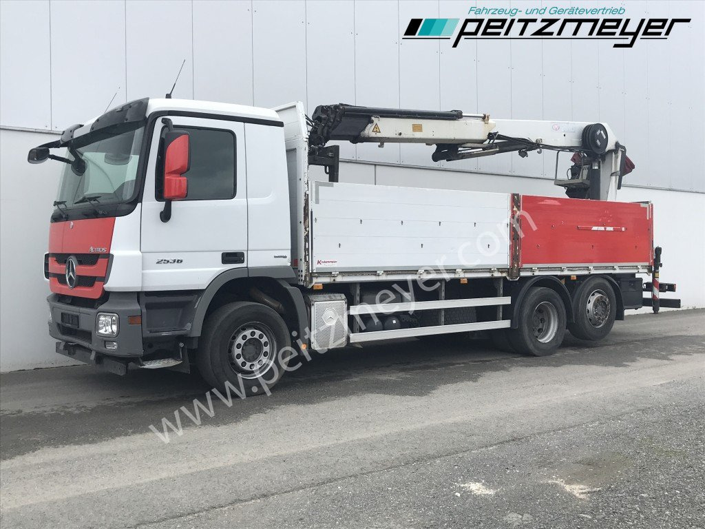 Flakbil, Kranbil MERCEDES-BENZ Actros 2536 LL Pritsche HMF Heckkran m. Zange Baustoff: bild 24
