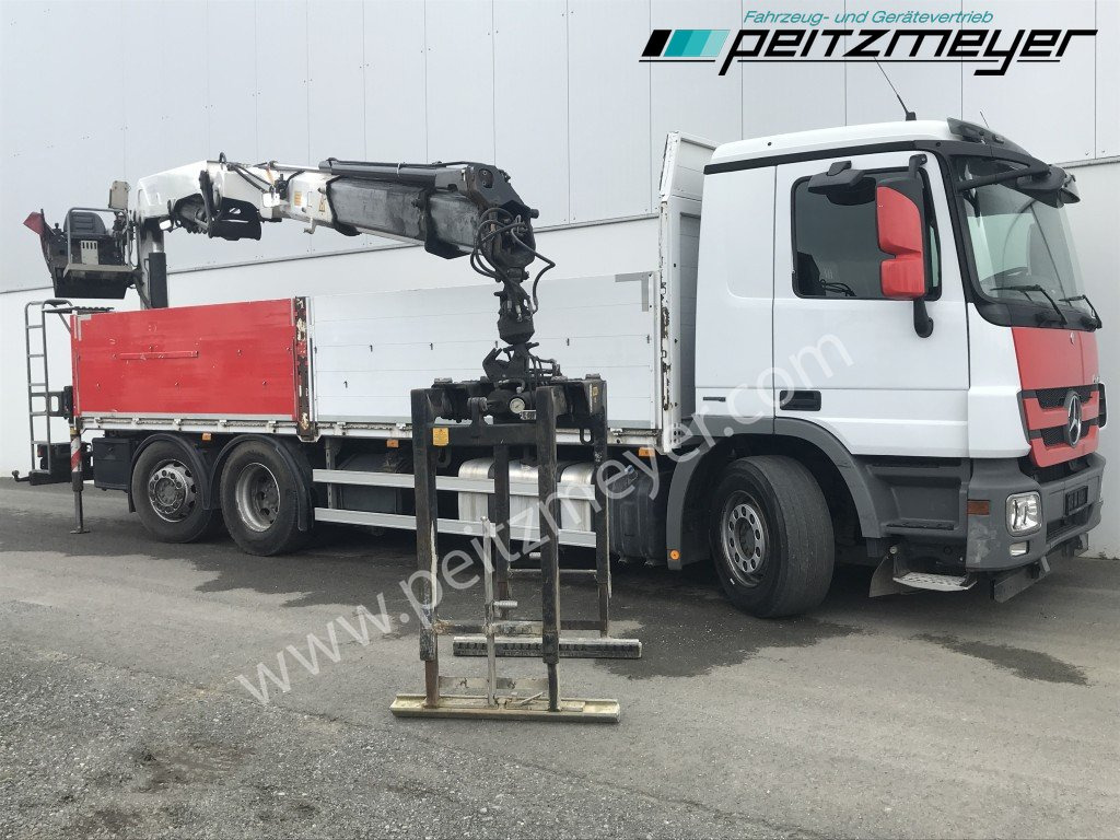 Flakbil, Kranbil MERCEDES-BENZ Actros 2536 LL Pritsche HMF Heckkran m. Zange Baustoff: bild 18