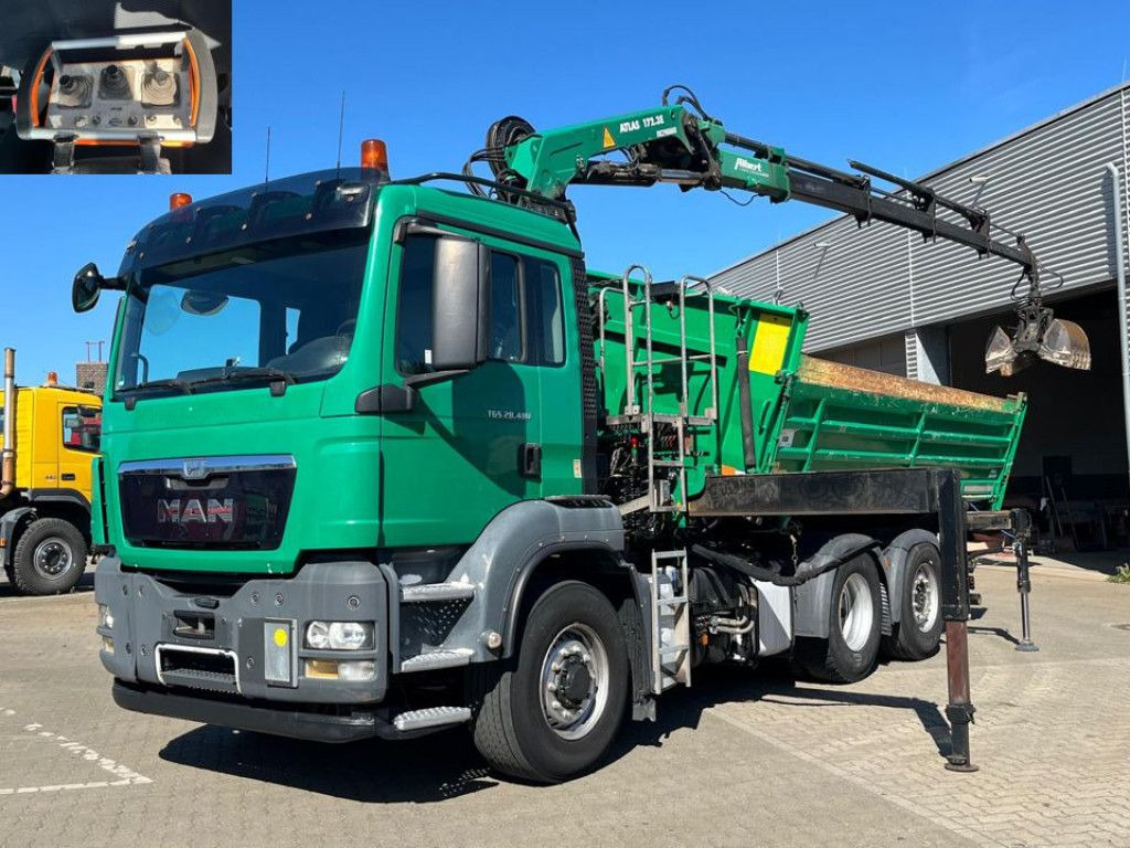 MAN TG-S 28.480 6x4H-4 BL 3-Achs Kipper Kran Funk Li - Tippbil lastbil, Kranbil: bild 1 MAN TG-S 28.480 6x4H-4 BL 3-Achs Kipper Kran Funk Li - Tippbil lastbil, Kranbil: bild 1