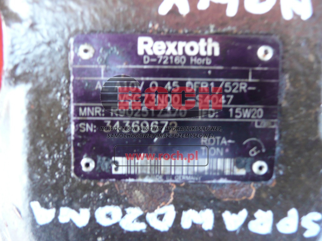 REXROTH AL A10VO45DFR1/52R-VSC73N00-54047 - Hydraulpump: bild 2 REXROTH AL A10VO45DFR1/52R-VSC73N00-54047 - Hydraulpump: bild 2