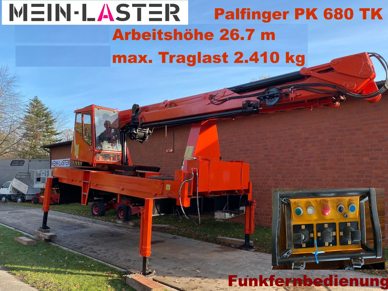 Mercedes-Benz Palfinger PK 680 TK 26,7 m-max.2.410 kg -Funk FB - Kranbil: bild 1 Mercedes-Benz Palfinger PK 680 TK 26,7 m-max.2.410 kg -Funk FB - Kranbil: bild 1