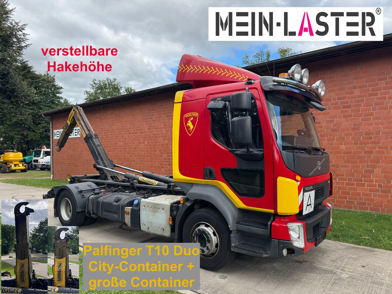 Volvo FL 250 Palfinger T10Duo City + StandardContainer - Lastväxlare lastbil: bild 1 Volvo FL 250 Palfinger T10Duo City + StandardContainer - Lastväxlare lastbil: bild 1