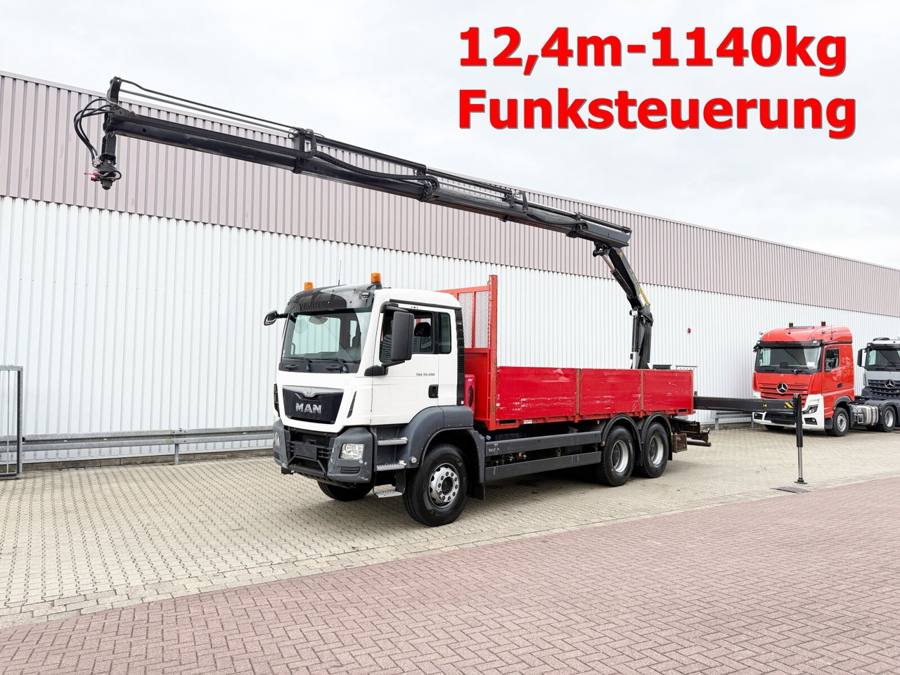 MAN TGS 33.400 6x4 BB TGS 33.400 6x4 BB, Navi, Heckkran PK18002-EH C, Funk - Kranbil, Flakbil: bild 1 MAN TGS 33.400 6x4 BB TGS 33.400 6x4 BB, Navi, Heckkran PK18002-EH C, Funk - Kranbil, Flakbil: bild 1