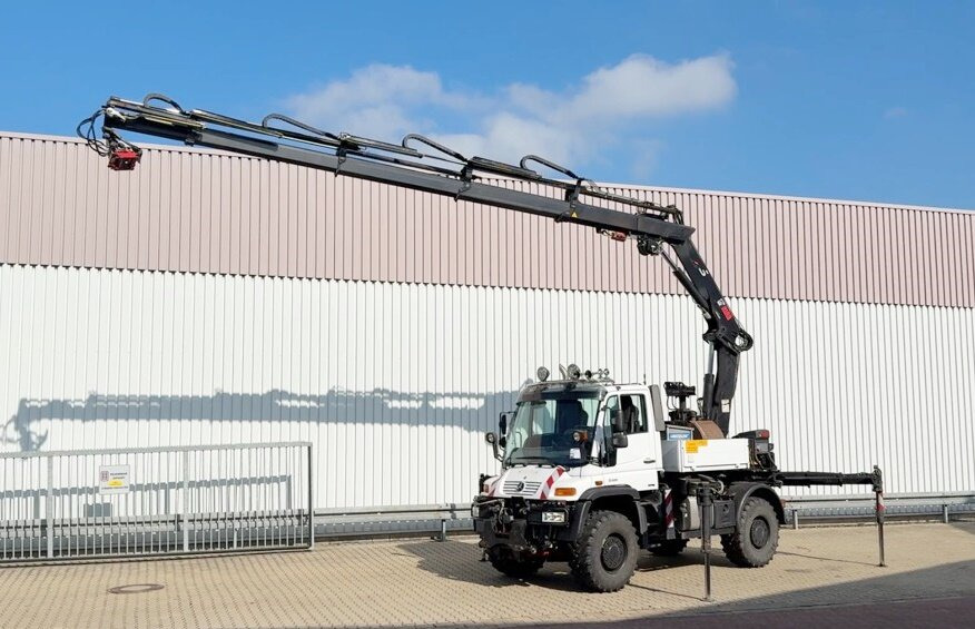 Unimog U400 4x4 U400 4x4, Frontzapfwelle, Heckkran Hiab XS 144-E4 HiDuo, Seilwinde, Funk - Mobilkran: bild 1 Unimog U400 4x4 U400 4x4, Frontzapfwelle, Heckkran Hiab XS 144-E4 HiDuo, Seilwinde, Funk - Mobilkran: bild 1