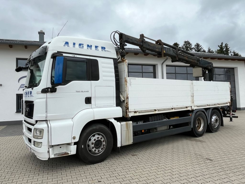 Flakbil, Kranbil MAN TGS 26.440 Baustoff mit HIAB XS 166 Kran: bild 6