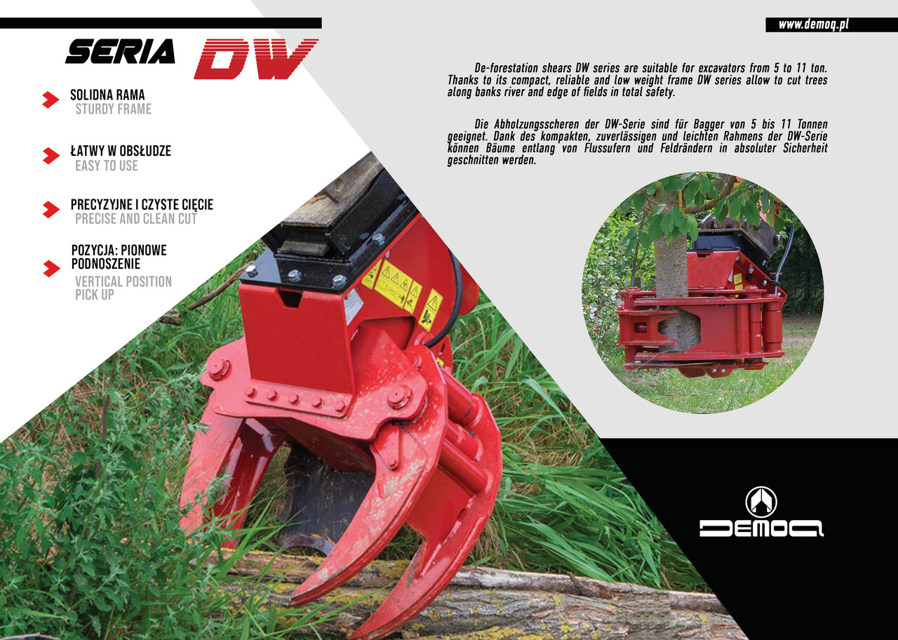 DEMOQ DW250 De-forestation shear 255 kg - Gripklo för Byggmaskiner: bild 2 DEMOQ DW250 De-forestation shear 255 kg - Gripklo för Byggmaskiner: bild 2
