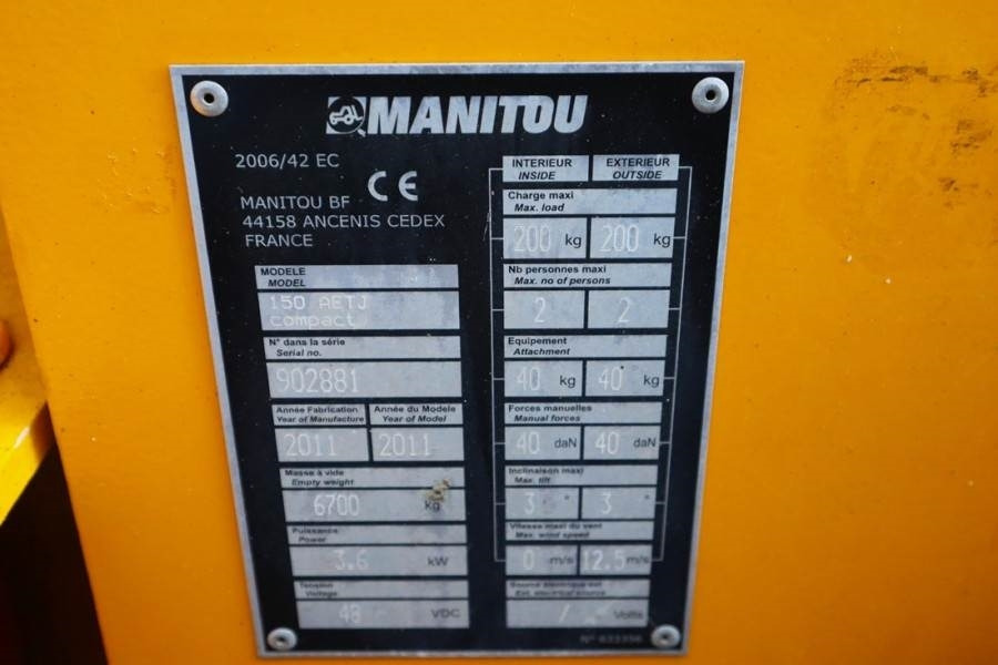 Bomlift Manitou 150AETJ Compact Electric, 15m Working Height, 6.5m: bild 6