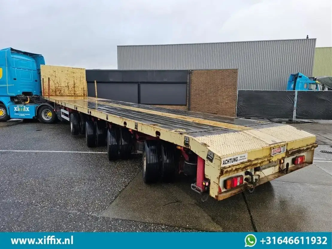 ES-GE 4-ass. Vlakke uitschuifbare Mega oplegger / 4x gestuurd / 14129 - Flaktrailer: bild 3 ES-GE 4-ass. Vlakke uitschuifbare Mega oplegger / 4x gestuurd / 14129 - Flaktrailer: bild 3