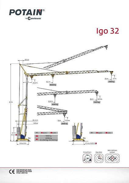 Potain IGO 32 - Självresande tornkran: bild 1 Potain IGO 32 - Självresande tornkran: bild 1