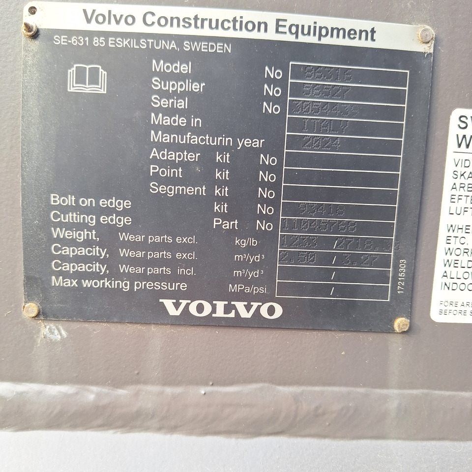 Leasa VOLVO 2880 mm for 18-22 ton wheel loaders VOLVO 2880 mm for 18-22 ton wheel loaders: bild 6