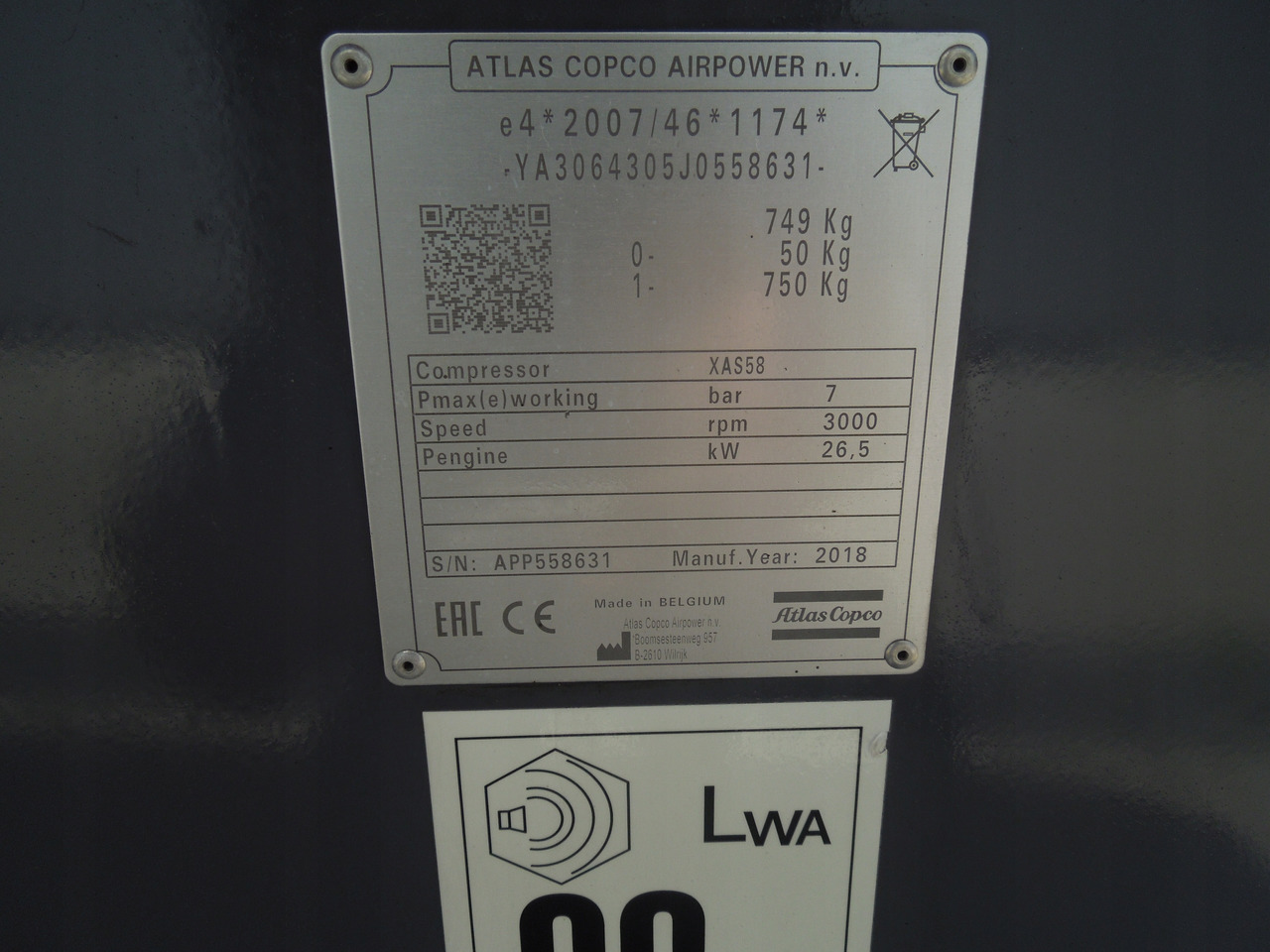 Atlas Copco XAS58 - Luftkompressor: bild 2 Atlas Copco XAS58 - Luftkompressor: bild 2