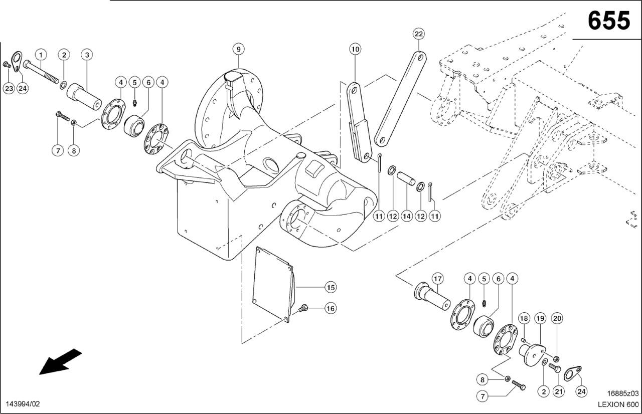 Claas Lexion 600 WAHACZ LE 0007646303 (Oś napędowa-wahacze do mts) - Fjädring för Skördetröska: bild 1 Claas Lexion 600 WAHACZ LE 0007646303 (Oś napędowa-wahacze do mts) - Fjädring för Skördetröska: bild 1