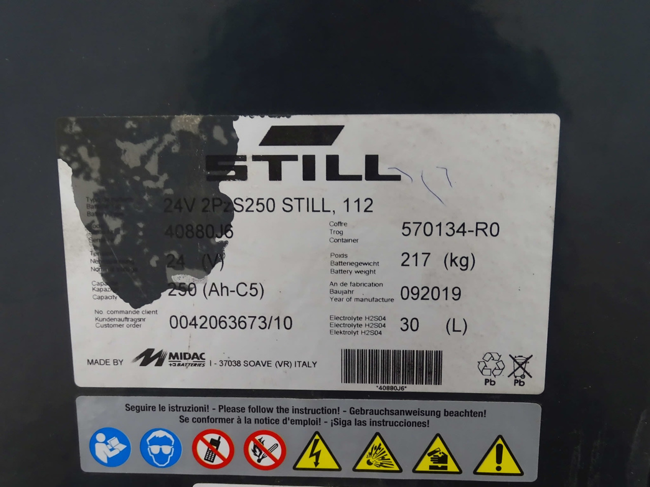 Battery Package - 2 Pcs. - Batteri för Materialhanteringsutrustning: bild 2 Battery Package - 2 Pcs. - Batteri för Materialhanteringsutrustning: bild 2