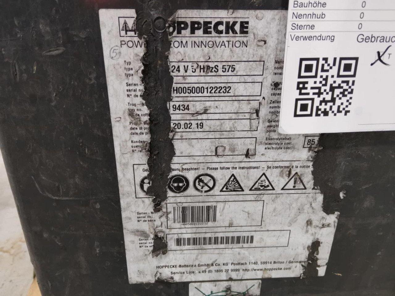 HOPPECKE Battery 24V 575Ah - Batteri för Materialhanteringsutrustning: bild 2 HOPPECKE Battery 24V 575Ah - Batteri för Materialhanteringsutrustning: bild 2