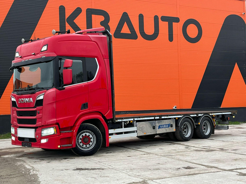 Scania R 580 6x2 RETARDER / 9 TON FRONT AXLE / PLATFORM L=7402 mm - Flakbil: bild 1 Scania R 580 6x2 RETARDER / 9 TON FRONT AXLE / PLATFORM L=7402 mm - Flakbil: bild 1