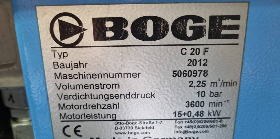Kompresor śrubowy Boge C 20 F - Luftkompressor: bild 2 Kompresor śrubowy Boge C 20 F - Luftkompressor: bild 2