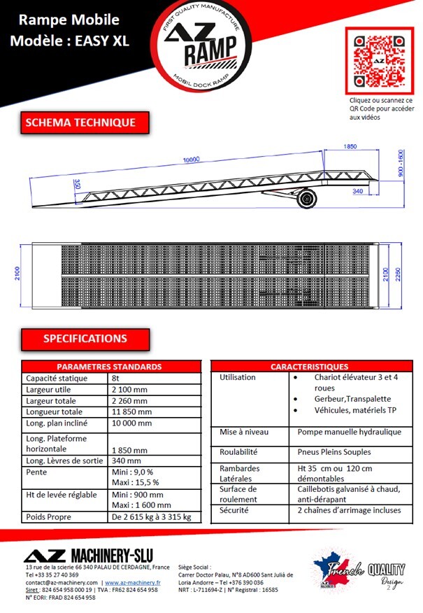 AZ RAMP EASY-XL 8 mobile loading ramp - Lastramp: bild 3 AZ RAMP EASY-XL 8 mobile loading ramp - Lastramp: bild 3