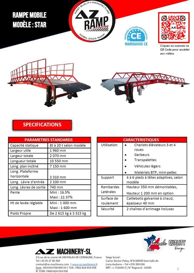 **RENTAL** Loading Ramp with with hydraulic tilting bridge - AZ RAMP - STAR- 8T. 8 ton capacity - Lastramp: bild 4 **RENTAL** Loading Ramp with with hydraulic tilting bridge - AZ RAMP - STAR- 8T. 8 ton capacity - Lastramp: bild 4