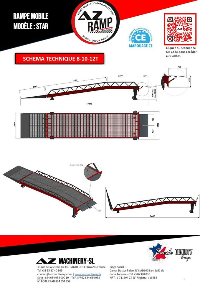 **RENTAL** Loading Ramp with with hydraulic tilting bridge - AZ RAMP - STAR- 8T. 8 ton capacity - Lastramp: bild 5 **RENTAL** Loading Ramp with with hydraulic tilting bridge - AZ RAMP - STAR- 8T. 8 ton capacity - Lastramp: bild 5