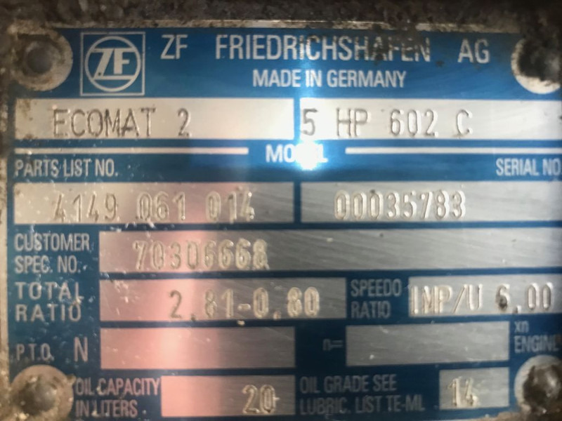 ZF 5HP502C, 5HP592C, 5HP602C, 5HP504C, 5HP594C, 5HP604C - Växellåda: bild 3 ZF 5HP502C, 5HP592C, 5HP602C, 5HP504C, 5HP594C, 5HP604C - Växellåda: bild 3