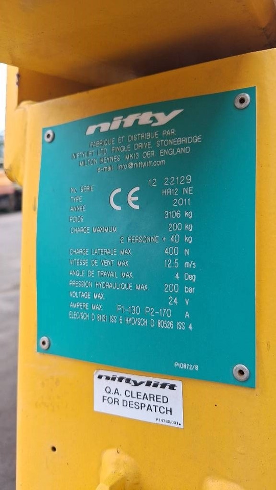 Niftylift HR 12 N E - Bomlift: bild 3 Niftylift HR 12 N E - Bomlift: bild 3