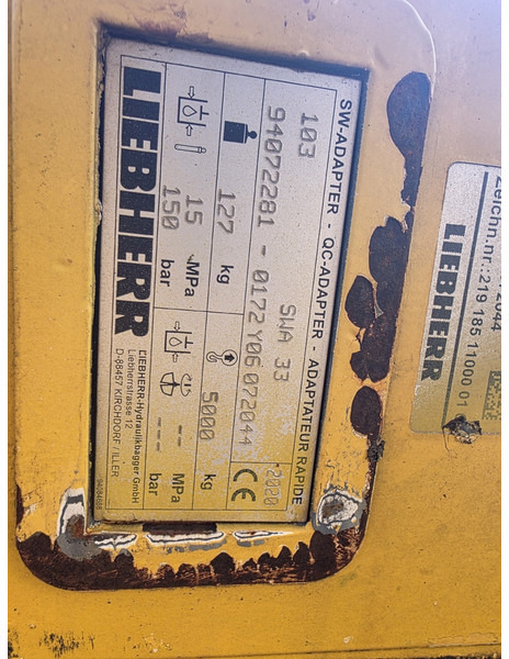Liebherr likufix sw33 likufix sw 33 schnelwechsler - Redskapsfäste för Byggmaskiner: bild 4 Liebherr likufix sw33 likufix sw 33 schnelwechsler - Redskapsfäste för Byggmaskiner: bild 4