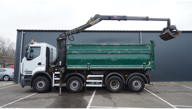 Renault PREMIUM 380 DXI 8X2/6 2 SIDE TIPPER WITH PLFINGER Q 170 Z CRANE.278.200KM - Kranbil: bild 1 Renault PREMIUM 380 DXI 8X2/6 2 SIDE TIPPER WITH PLFINGER Q 170 Z CRANE.278.200KM - Kranbil: bild 1