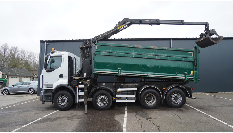 Renault PREMIUM 380 DXI 8X2/6 2 SIDE TIPPER WITH PLFINGER Q 170 Z CRANE.278.200KM - Kranbil: bild 2 Renault PREMIUM 380 DXI 8X2/6 2 SIDE TIPPER WITH PLFINGER Q 170 Z CRANE.278.200KM - Kranbil: bild 2
