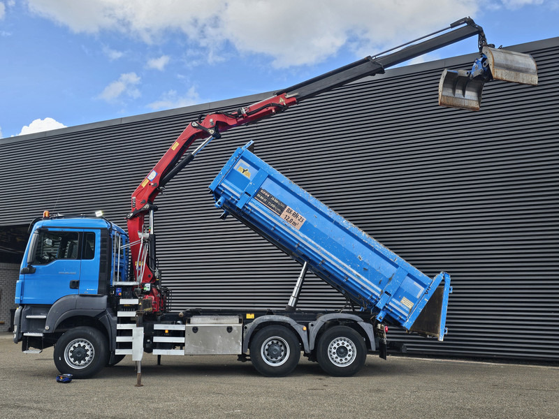 MAN TGS 28.400 6X4-4 BL / CRANE + 2 SIDE TIPPER - Tippbil lastbil, Kranbil: bild 2 MAN TGS 28.400 6X4-4 BL / CRANE + 2 SIDE TIPPER - Tippbil lastbil, Kranbil: bild 2